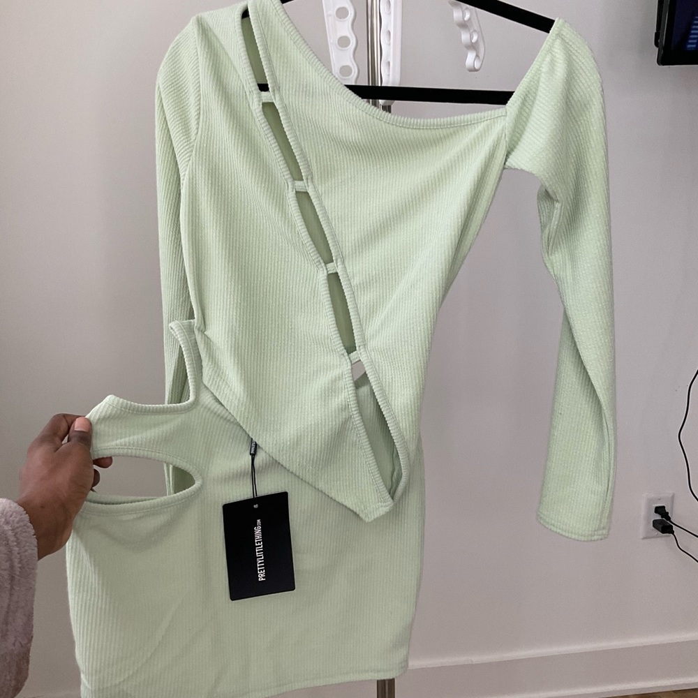 Two piece mint  cut out outfit